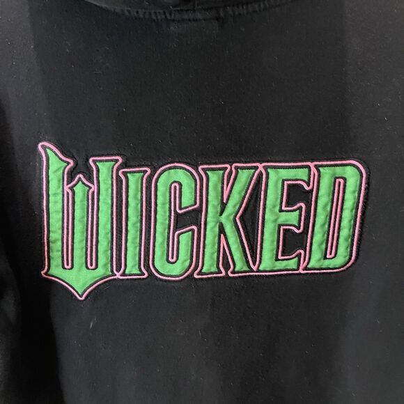 Wicked Movie Zip Up Hoodie Sweatshirt Size XS Black Embroidered Adult Musical - Picture 9 of 10